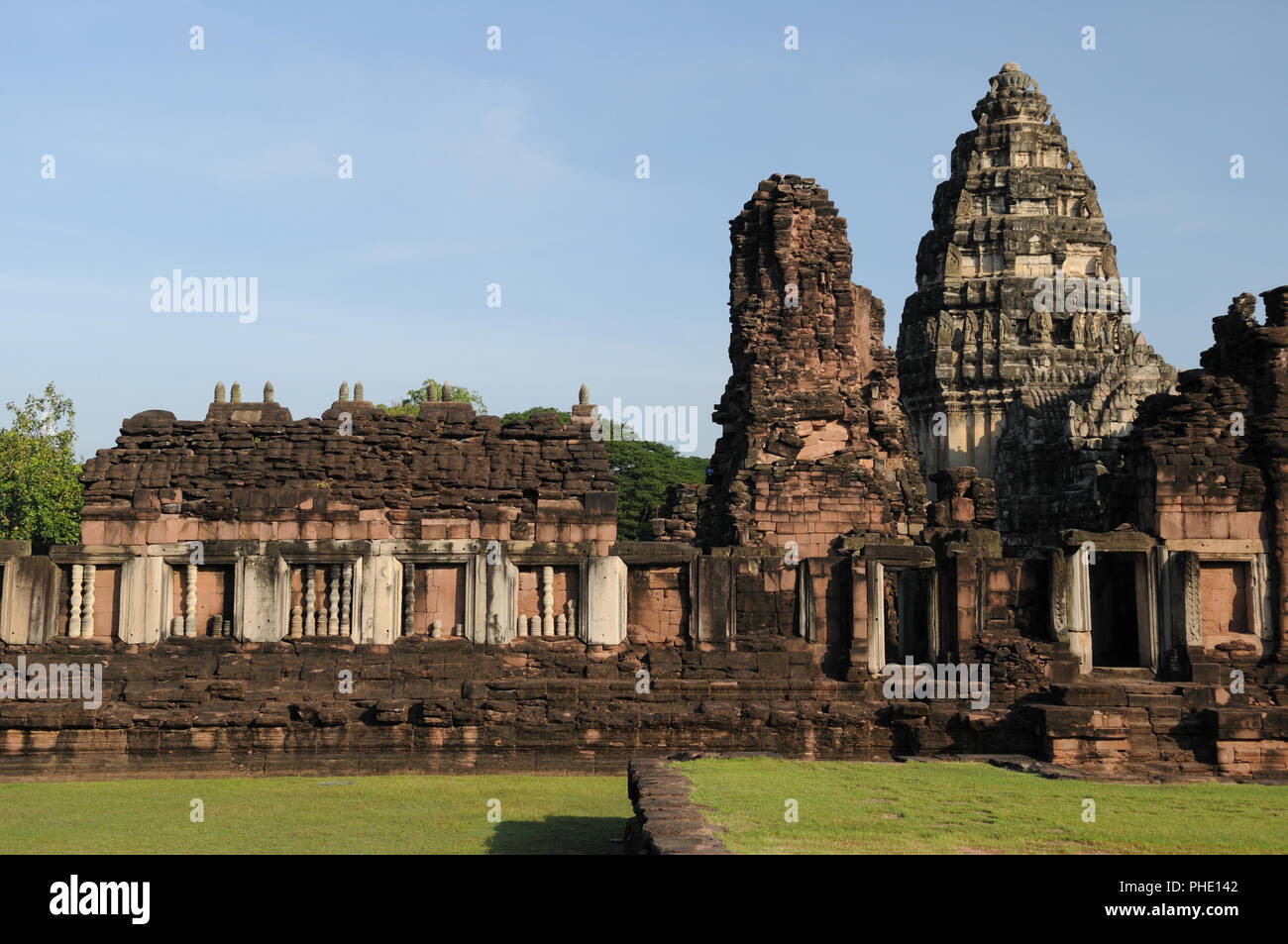 Ruines khmer ancien, Phimai Historical Park, Nakhon Ratchasima province, Issan, Thaïlande. crédit : Kraig Lieb Banque D'Images