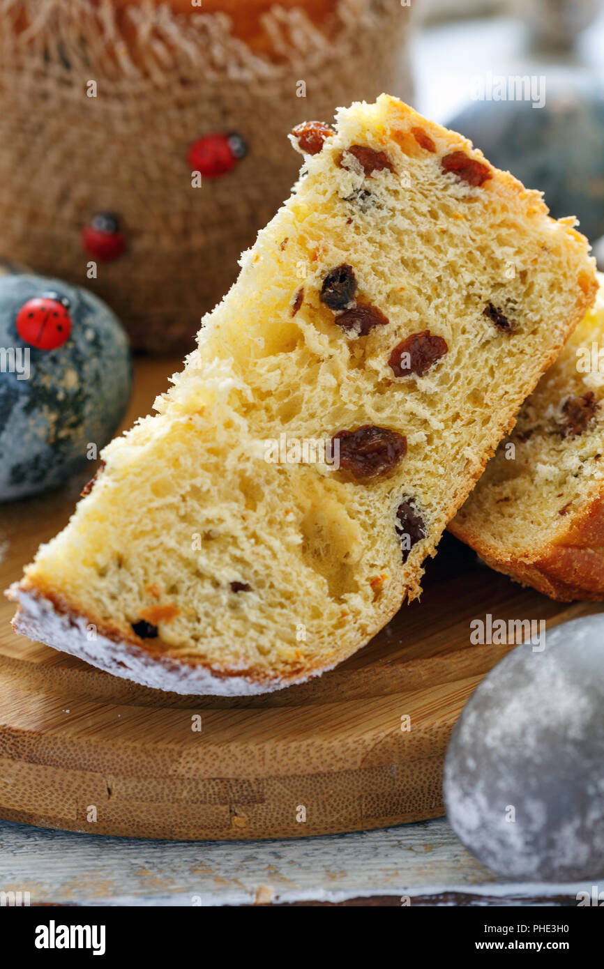 Tranche de gâteau de Pâques. Banque D'Images