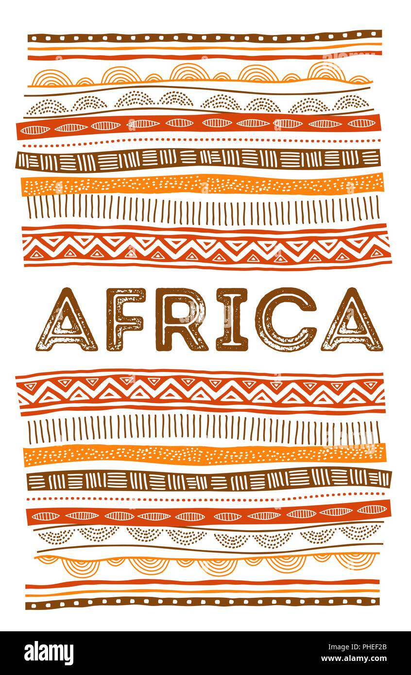 Contexte de l'Afrique, flyer avec tribal modèle traditionnel. Concept design Illustration de Vecteur