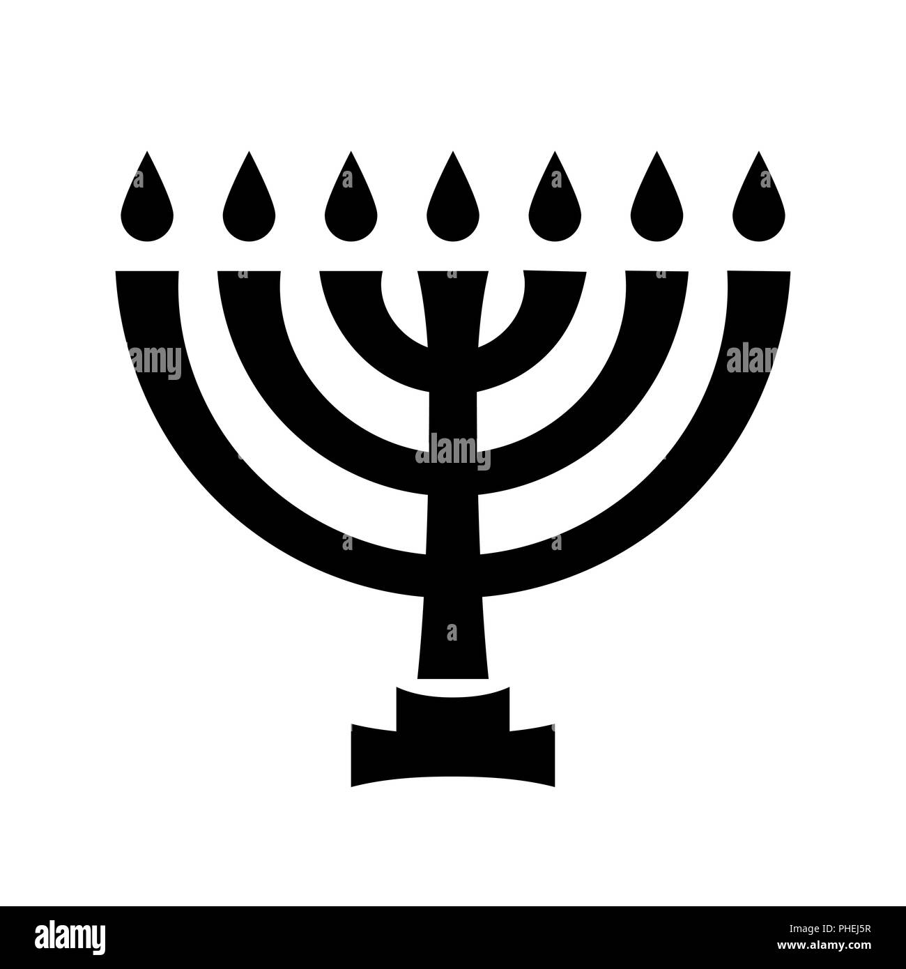 Symbole de la menorah Banque d'images noir et blanc Alamy