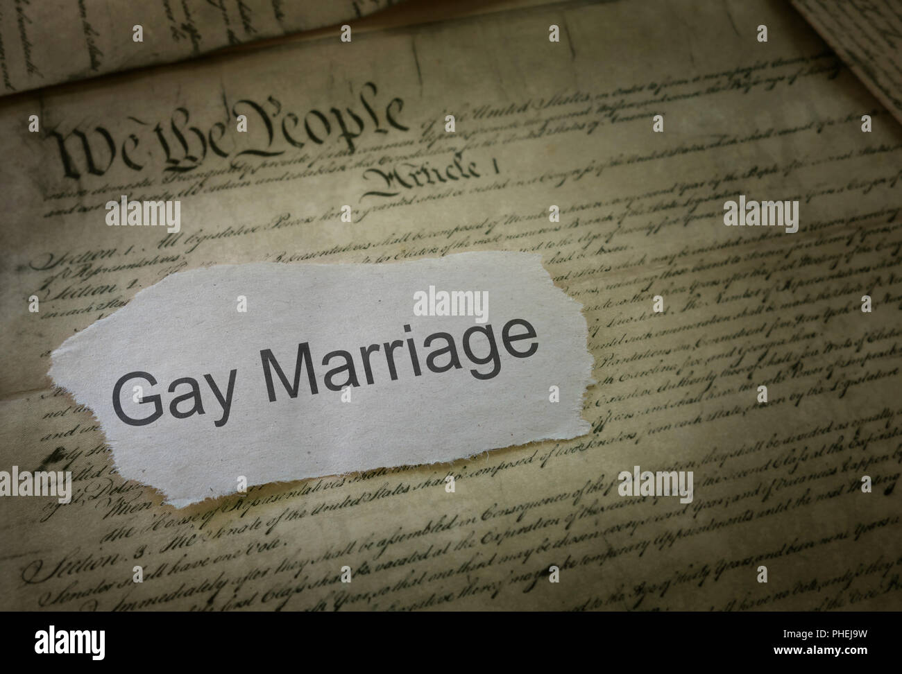 Le mariage gay titre de nouvelles Banque D'Images