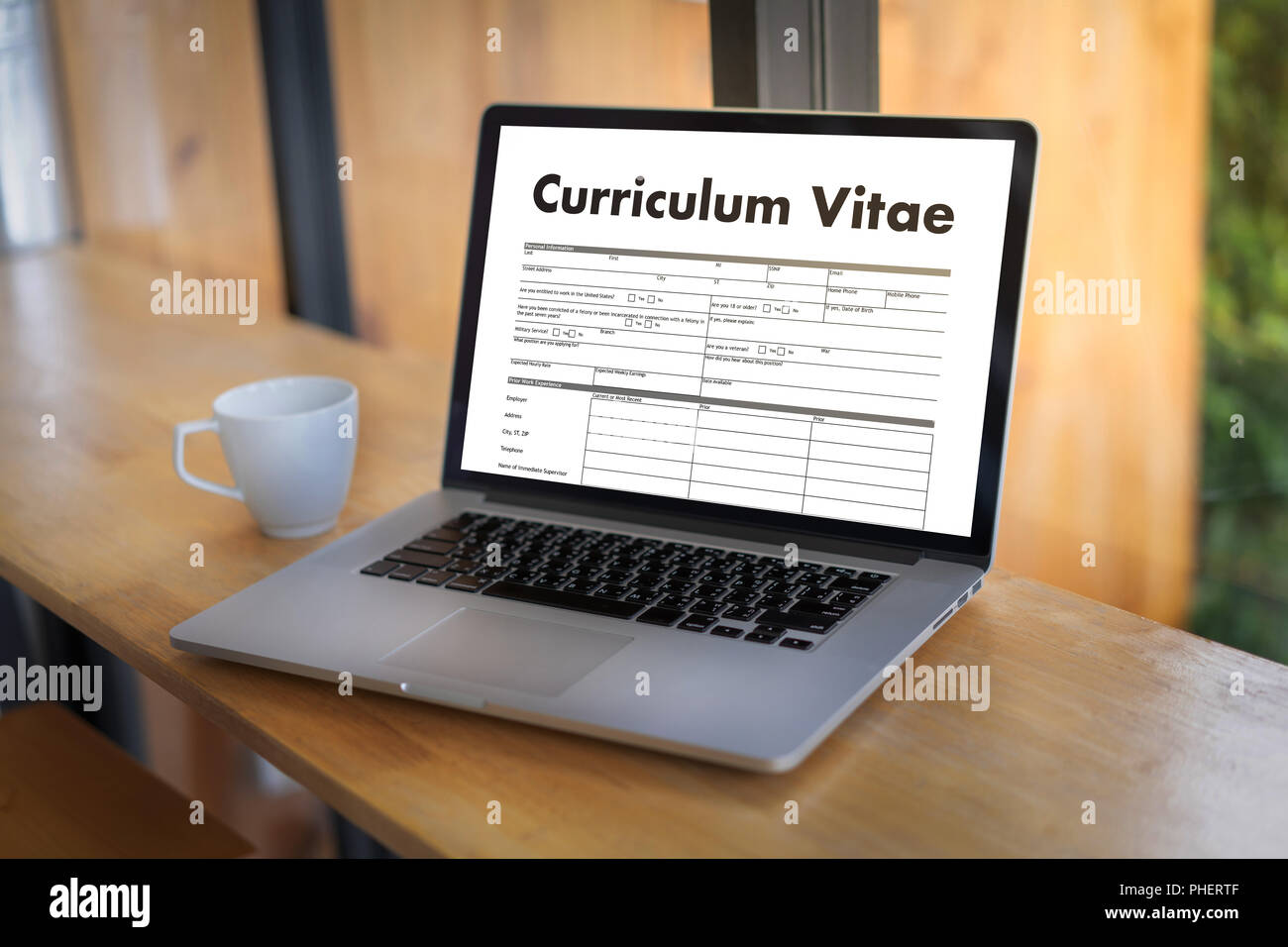 CV - Curriculum Vitae (concept d'entrevue d'emploi avec les entreprises CV CV) , Business Office in job application Banque D'Images
