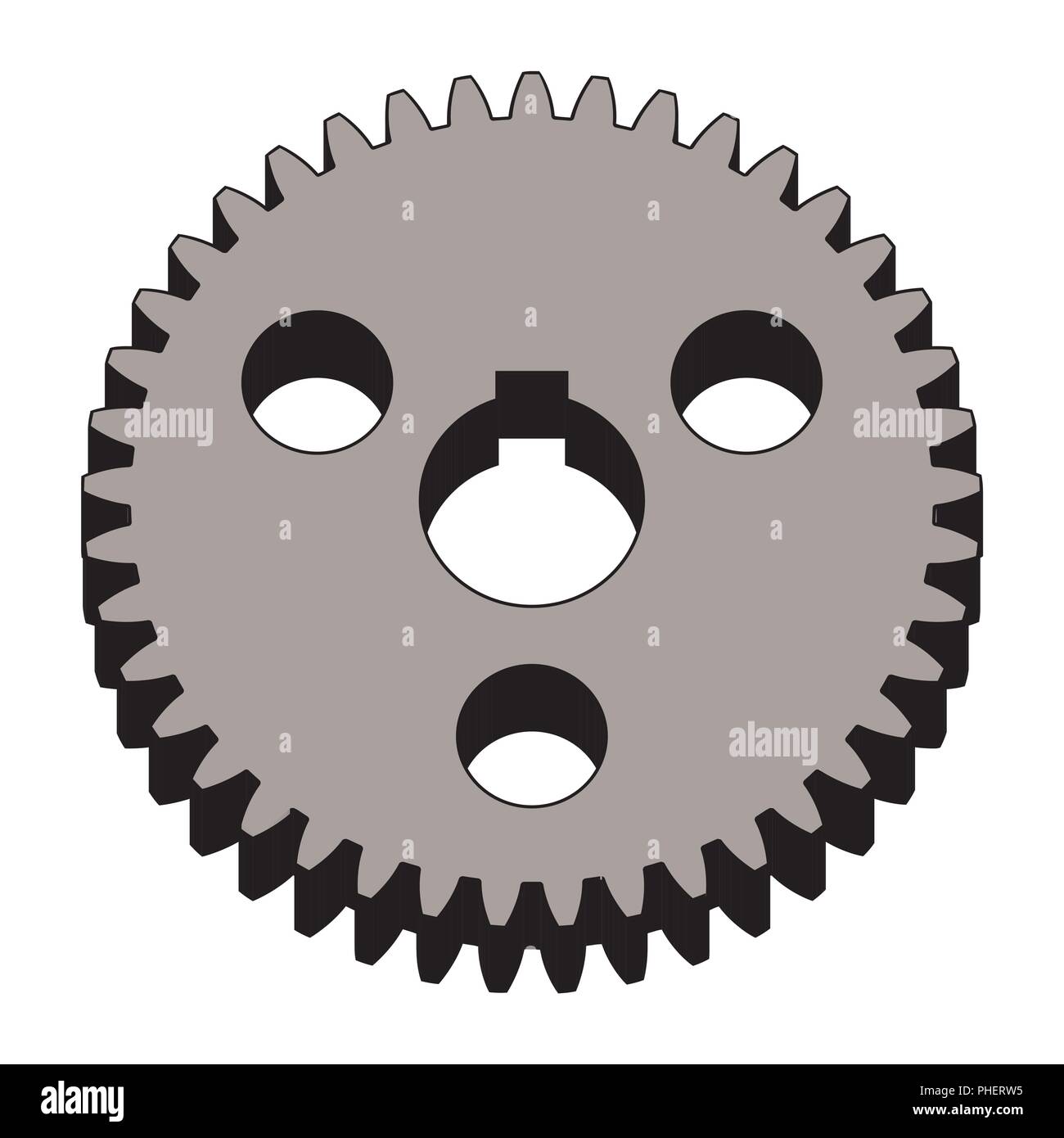 Roue dentée. Pièces de la machine. Effet 3D vector Illustration de Vecteur