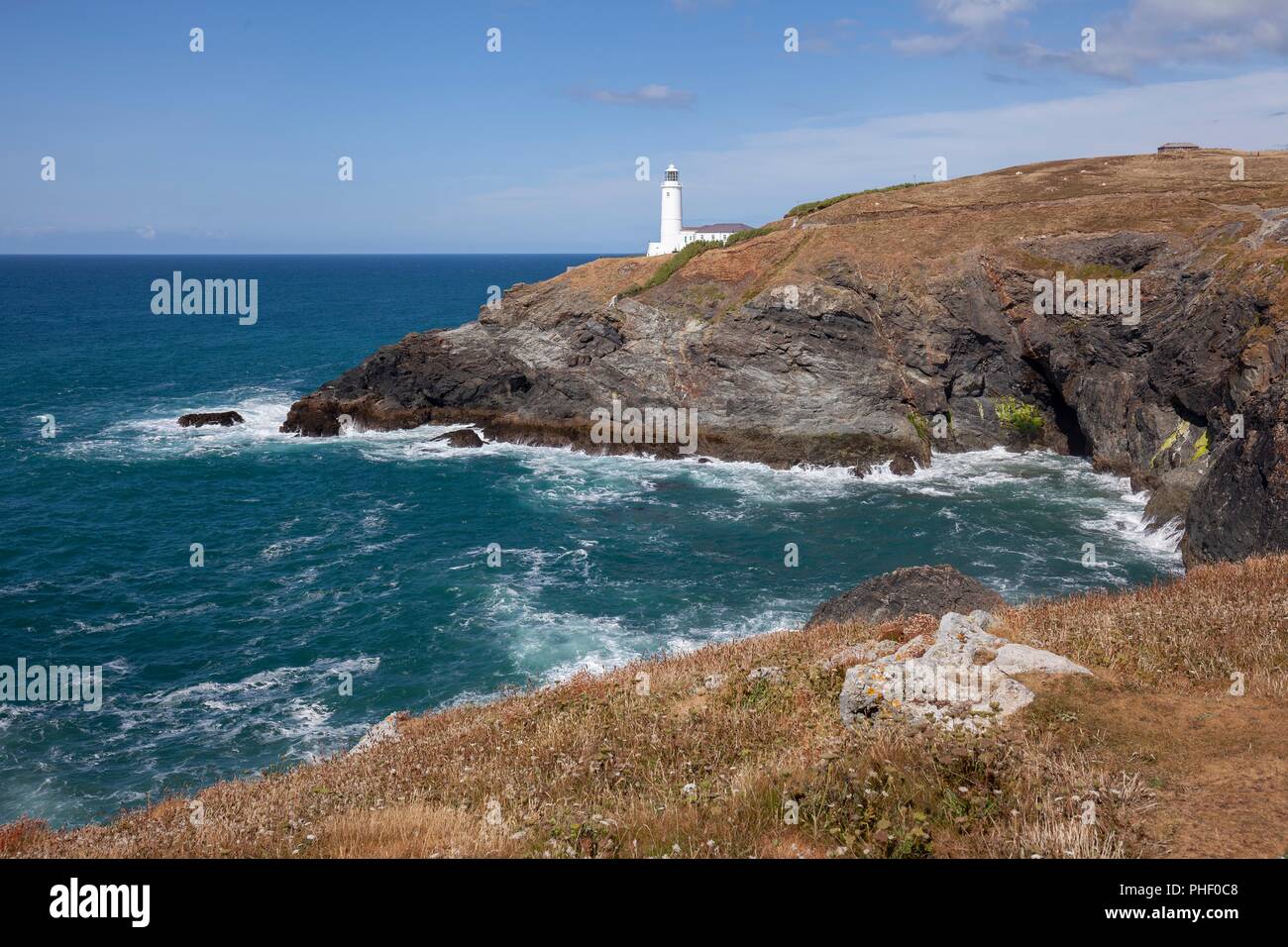 Trevose Head Lighthouse, Cornwall, Angleterre Banque D'Images