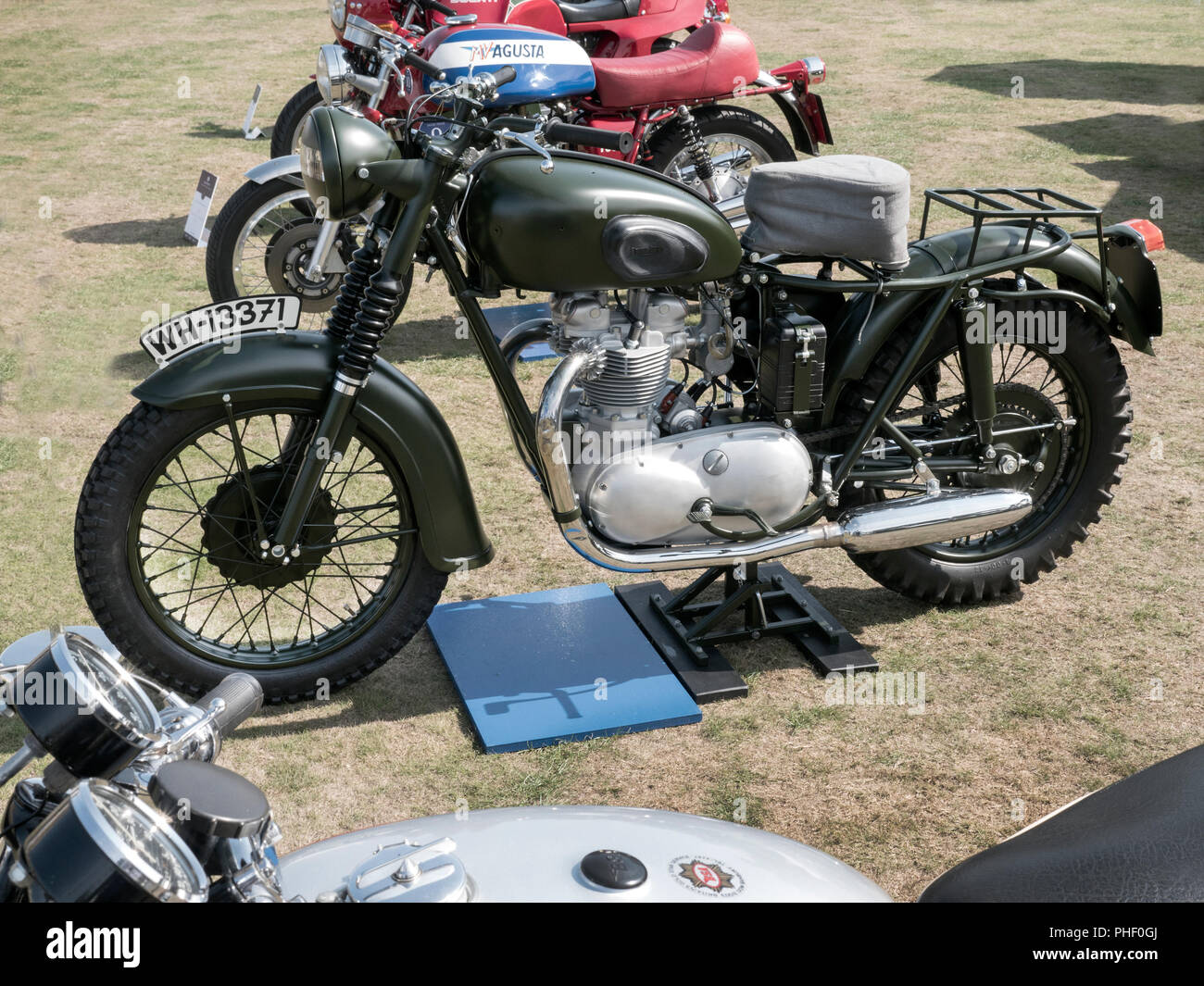 1962 Triumph TR6, moto bike célèbre montée par Steve McQueen dans le film la Grande Évasion. 2018 Salon prive à Blenheim Palace Woodstock UK Banque D'Images