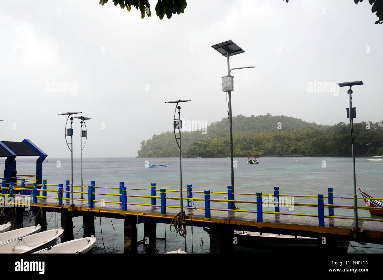 Jetée de la côte de la mer et paysage dans l'île de Pulau Weh, Sumatra, Indonésie Banque D'Images