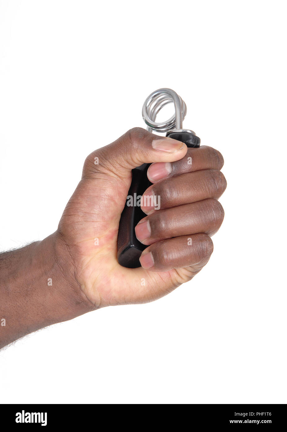 La main de l'homme africains isolés avec outil d'exercice Banque D'Images