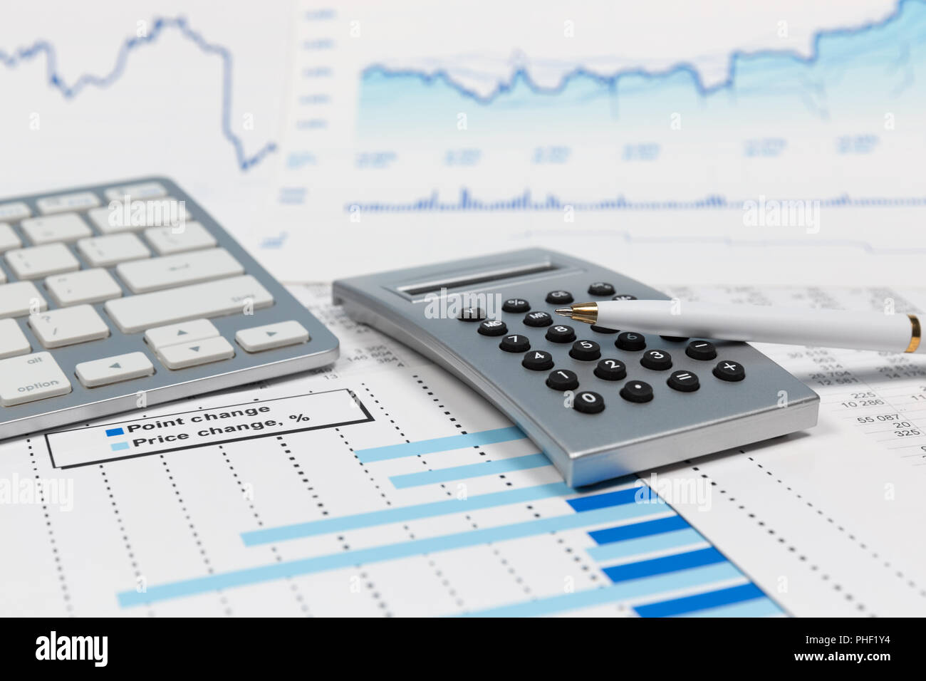 Comptabilité financière Analyse des graphiques du marché boursier Banque D'Images