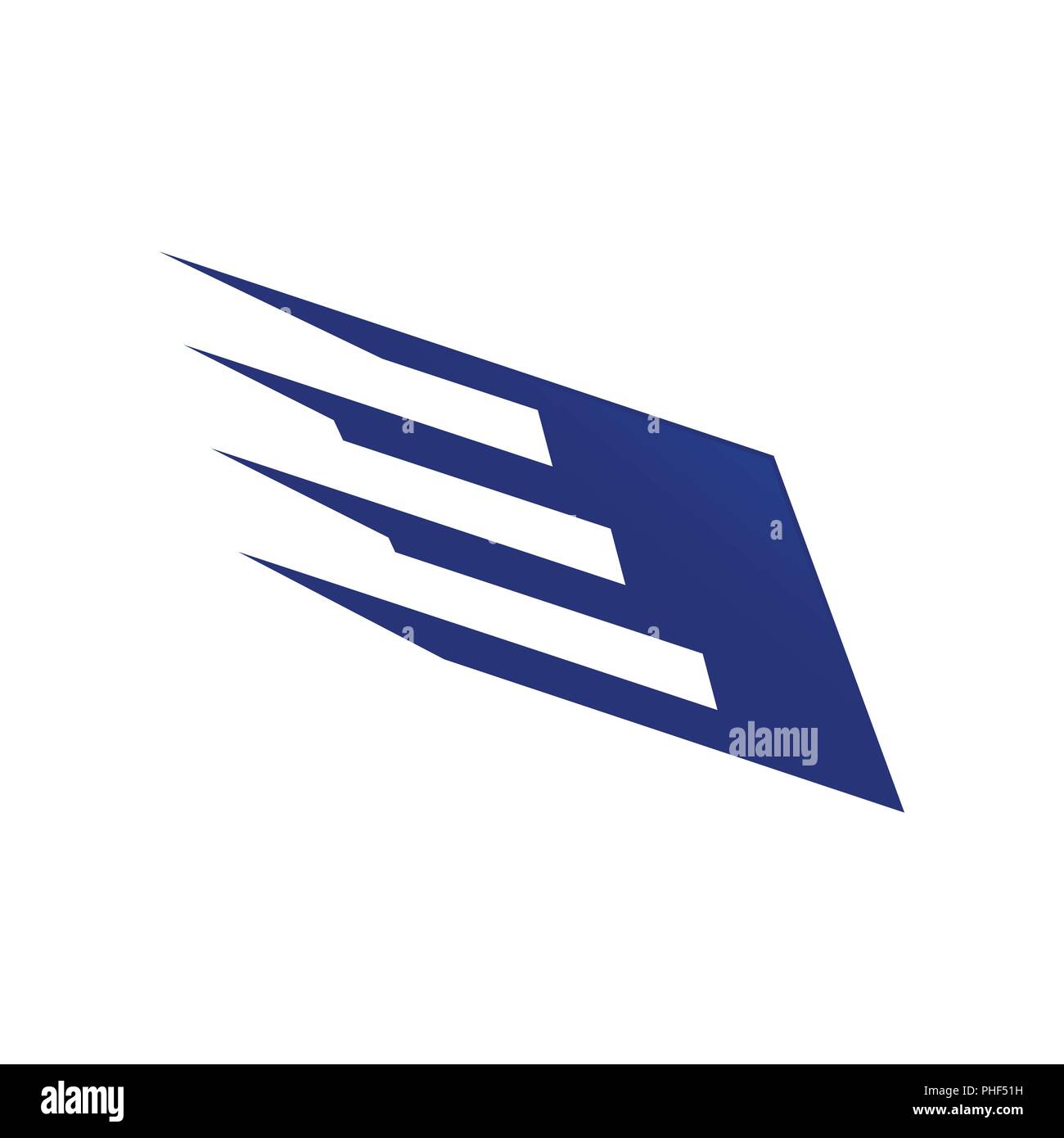 Aile rapide bleu acier symbole vecteur technologie modèle de conception de logo graphique Illustration de Vecteur