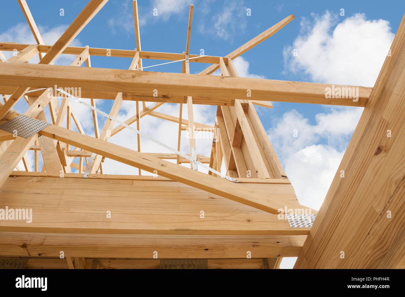 La nouvelle construction résidentielle Maison ossature bois Banque D'Images