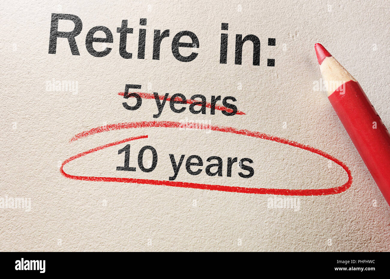 Concept de départ à la retraite retardé Banque D'Images