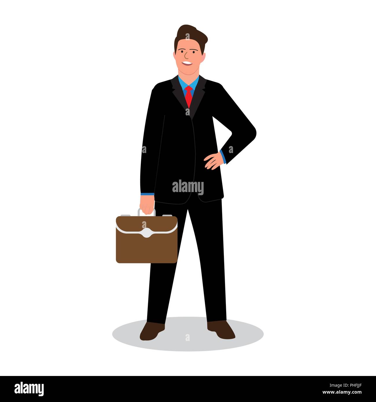 Businessman with briefcase. Vector illustration sur fond blanc Illustration de Vecteur
