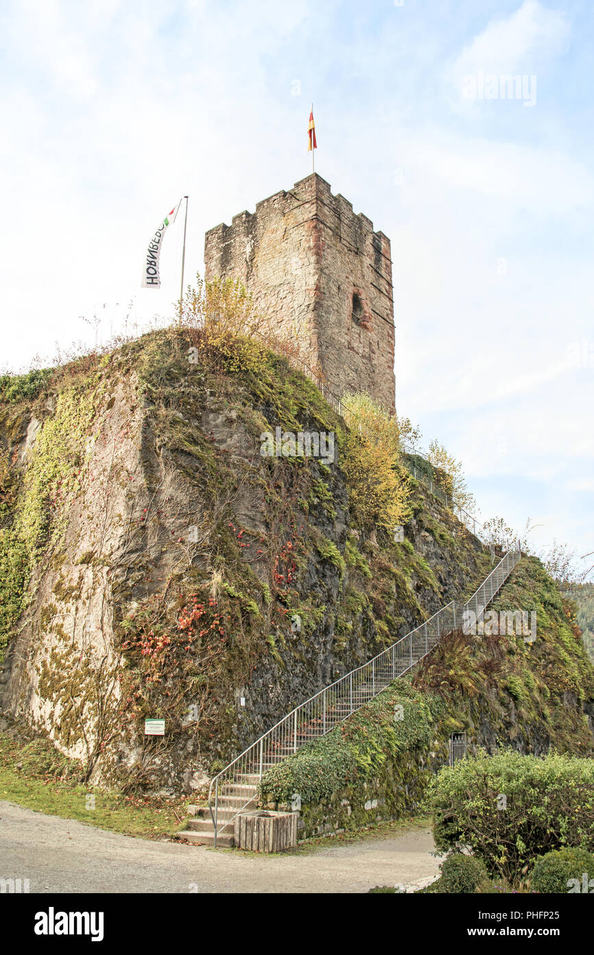 Tour du château Hornberg, Forêt-Noire Banque D'Images