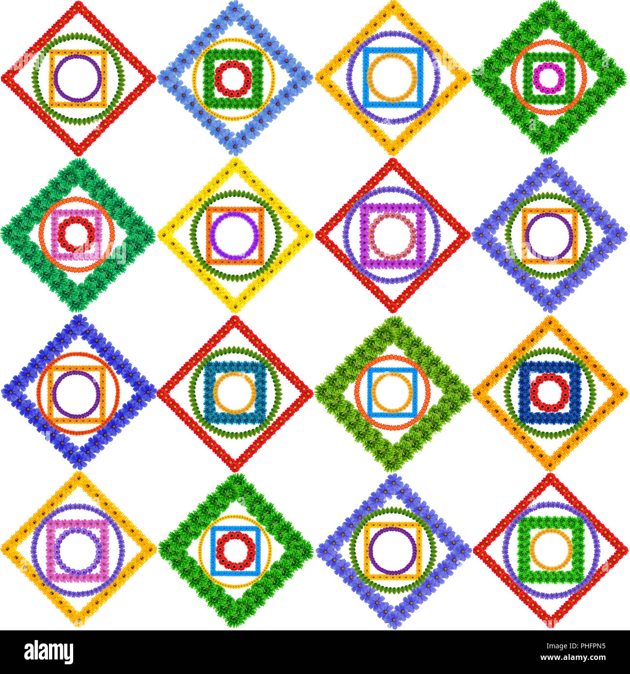 Abstract floral motif en mosaïque Banque D'Images