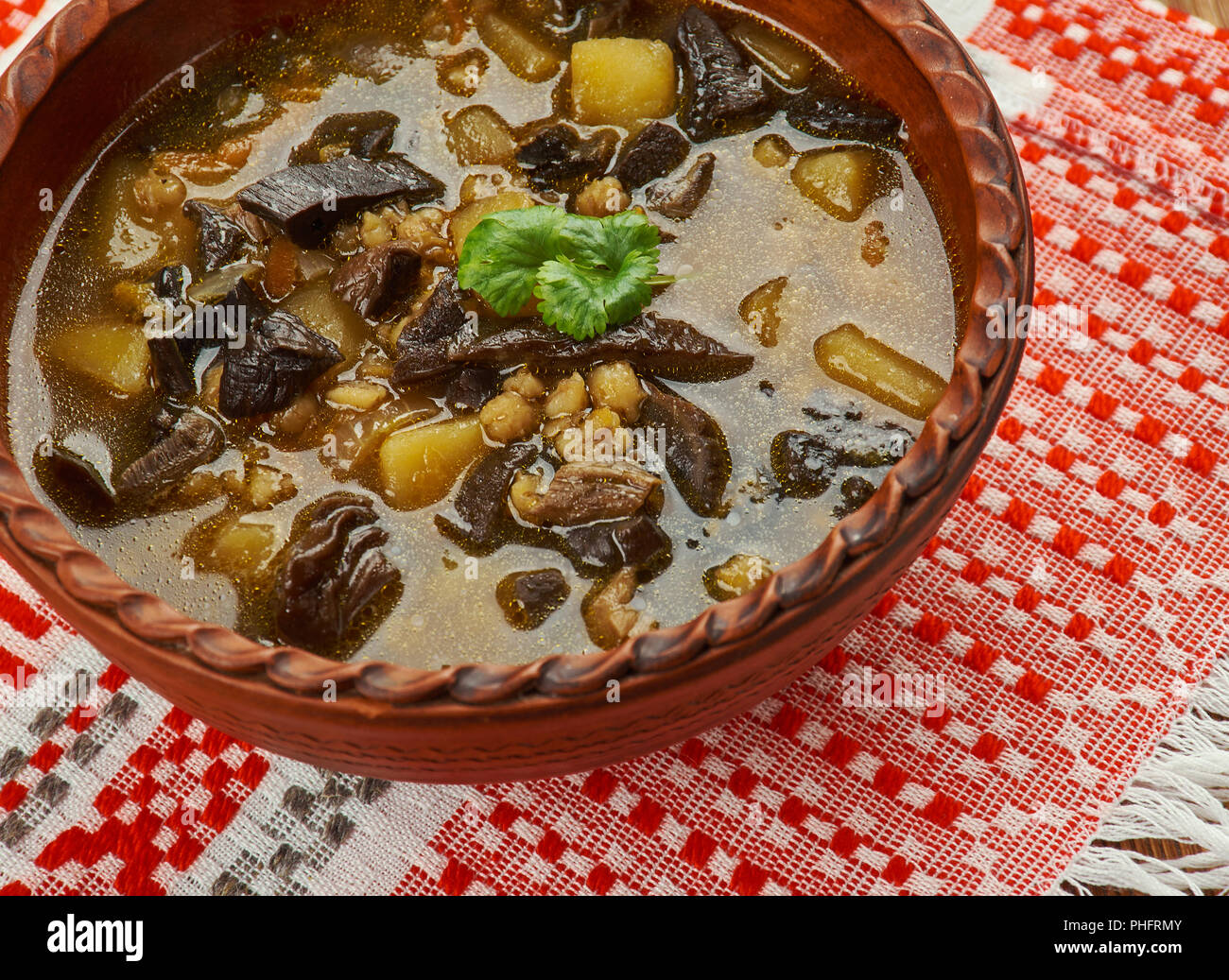 Soupe aux champignons biélorusse Banque D'Images