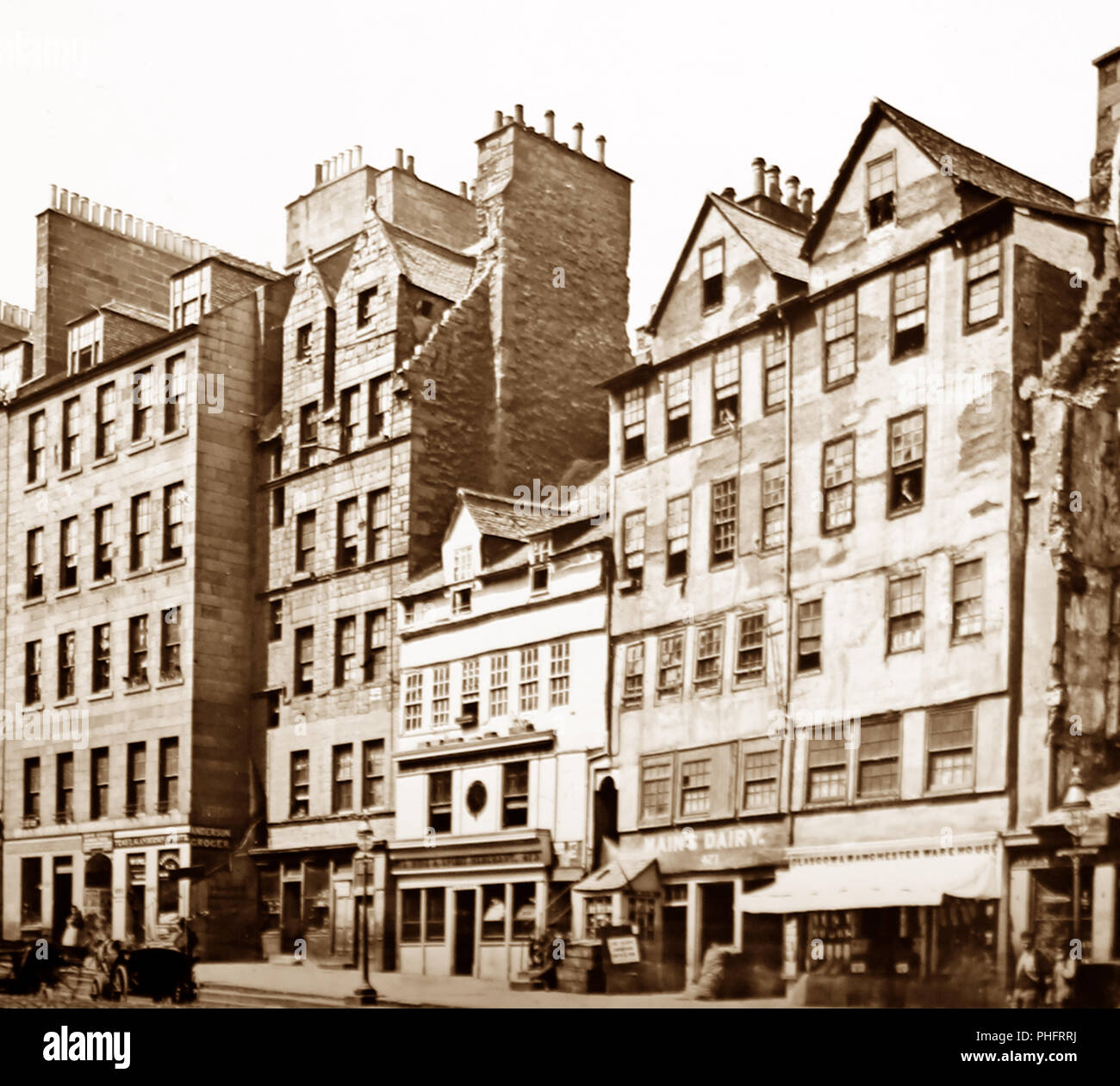 High Street, Edinburgh, période victorienne Banque D'Images