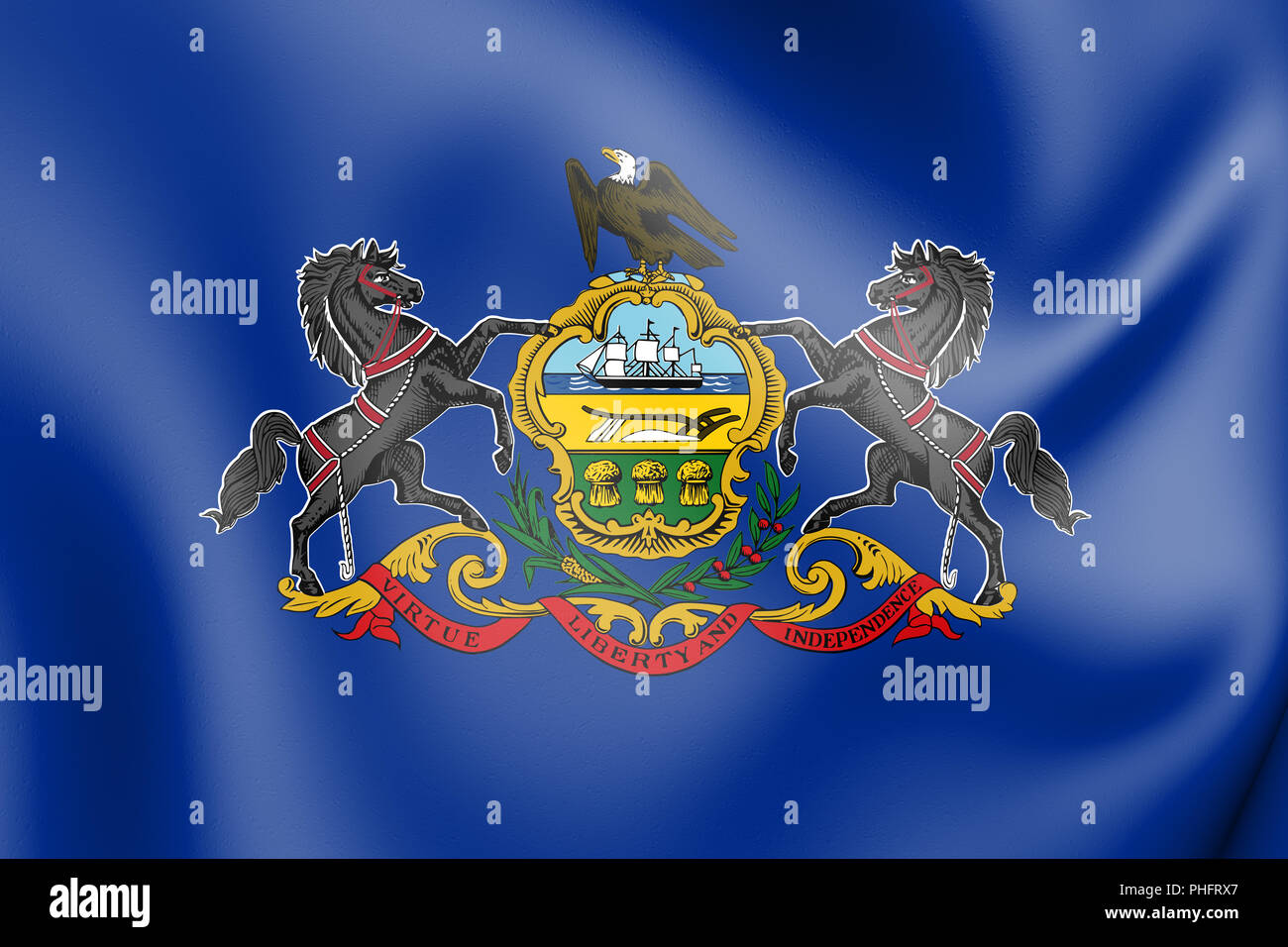 Pavillon 3D de Pennsylvanie, USA. 3D Illustration. Banque D'Images