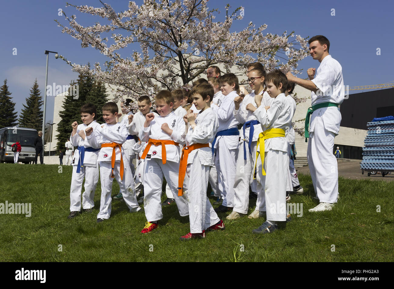 Les jeunes athlètes de judo Banque D'Images