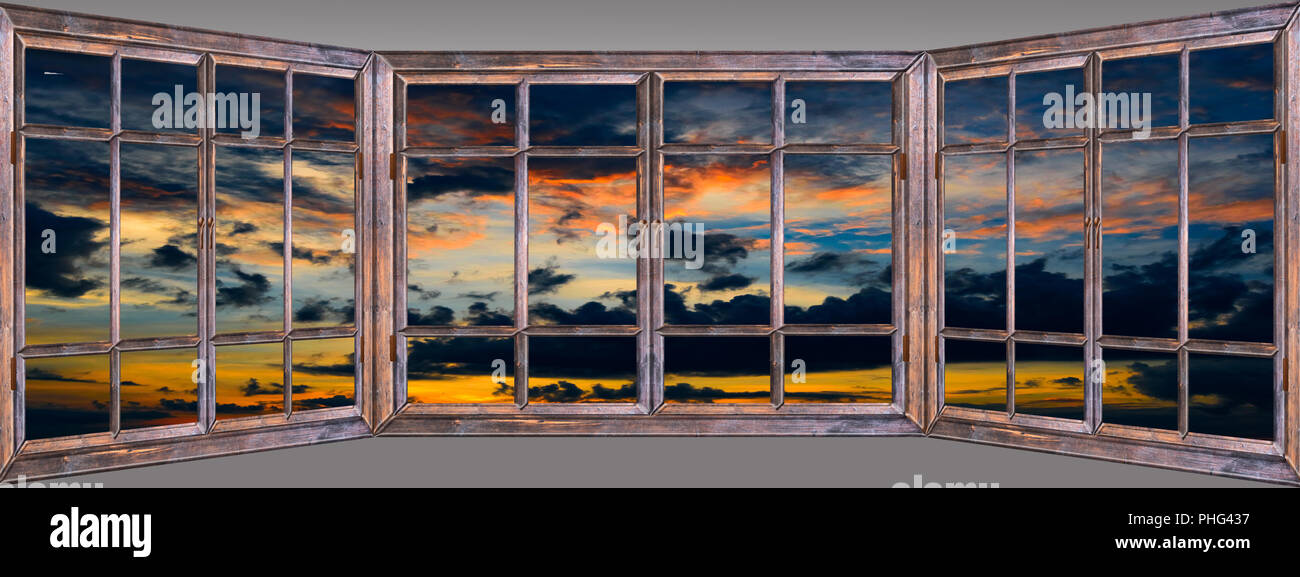 Fenêtre ouverte sun cloud Banque D'Images