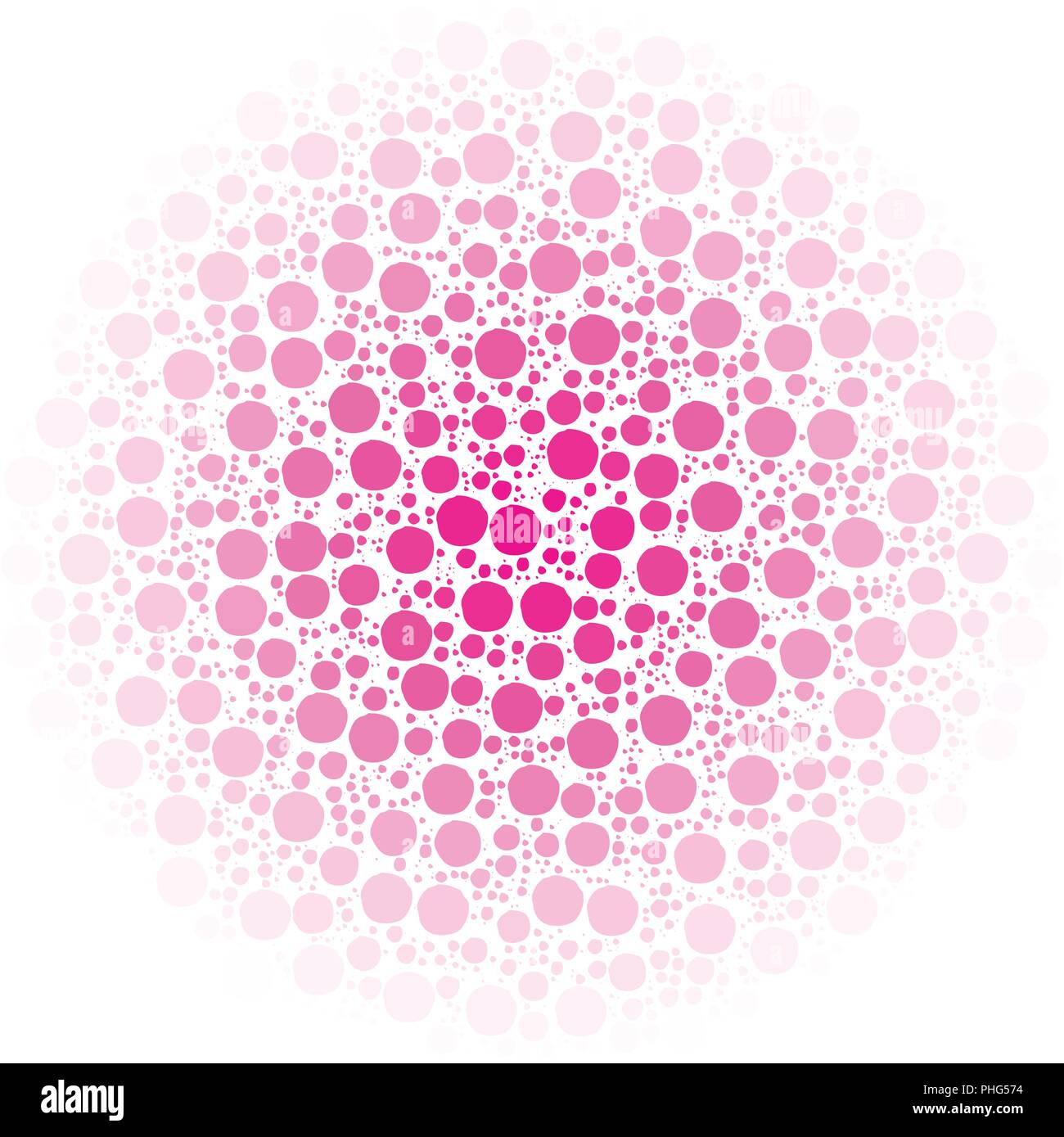 Vector background fait d'un Dégradé blanc rose concentriques et formes rondes ressemblant à des bulles stylisées. Illustration de Vecteur