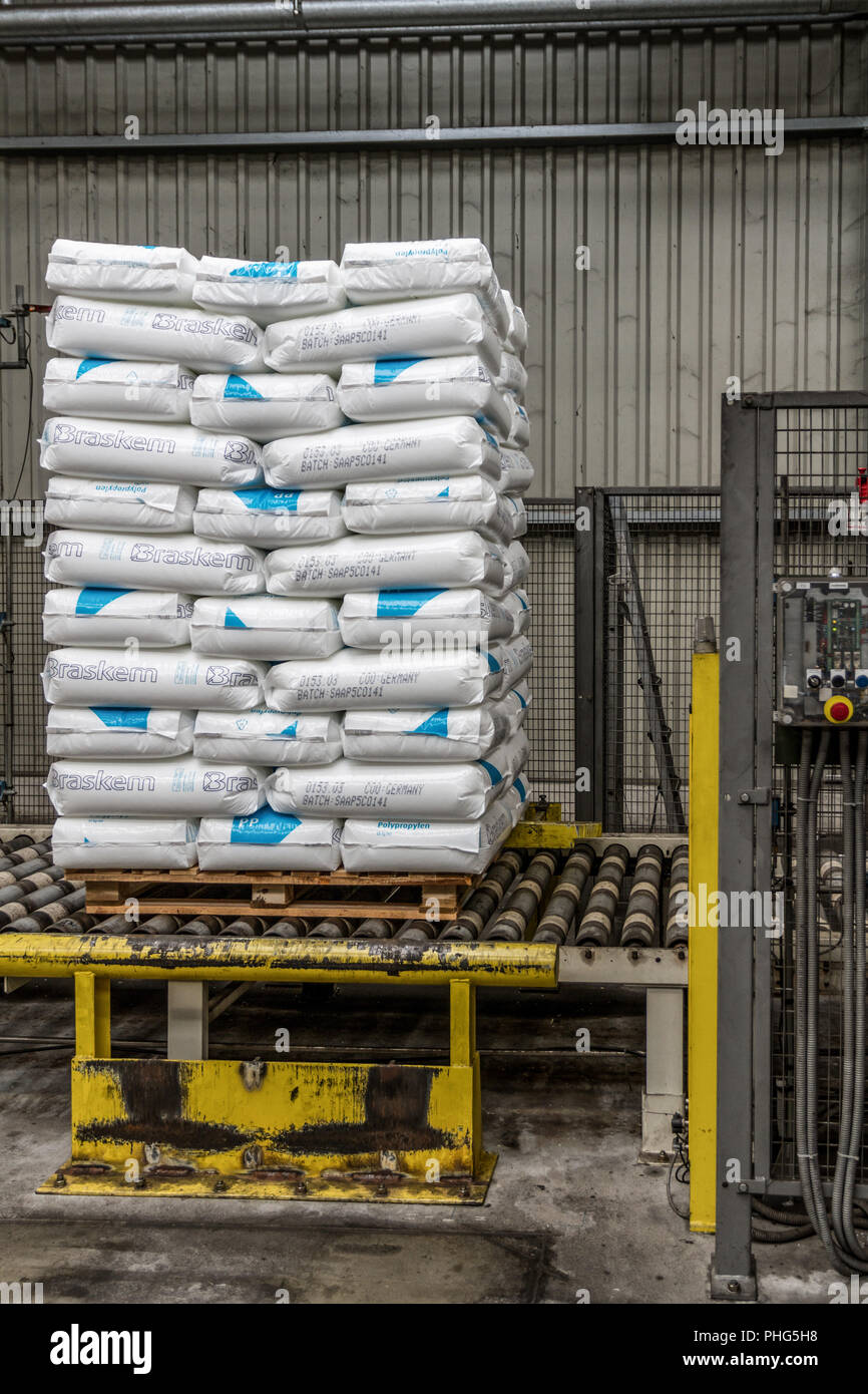 La logistique en plastique à Dow de Schkopau Banque D'Images