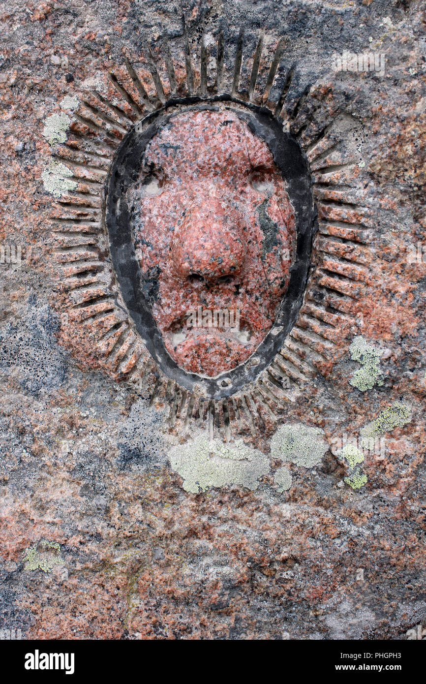 La sculpture inuit face Banque D'Images