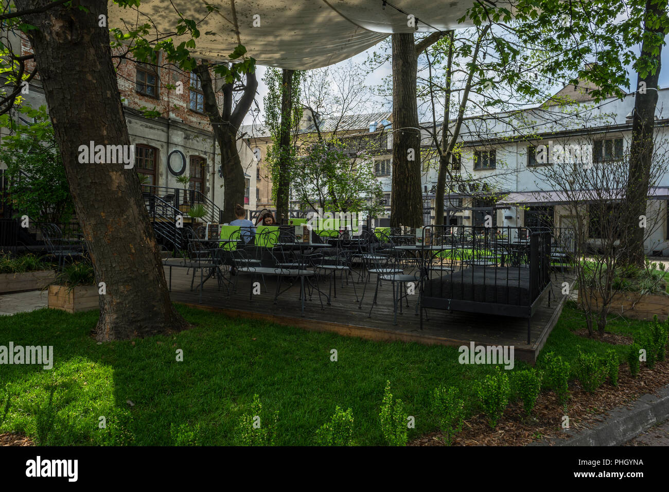 Tytano est une usine de tabac à Cracovie, où cafés, pubs, restaurants et des organisations culturelles a emménagé. Banque D'Images