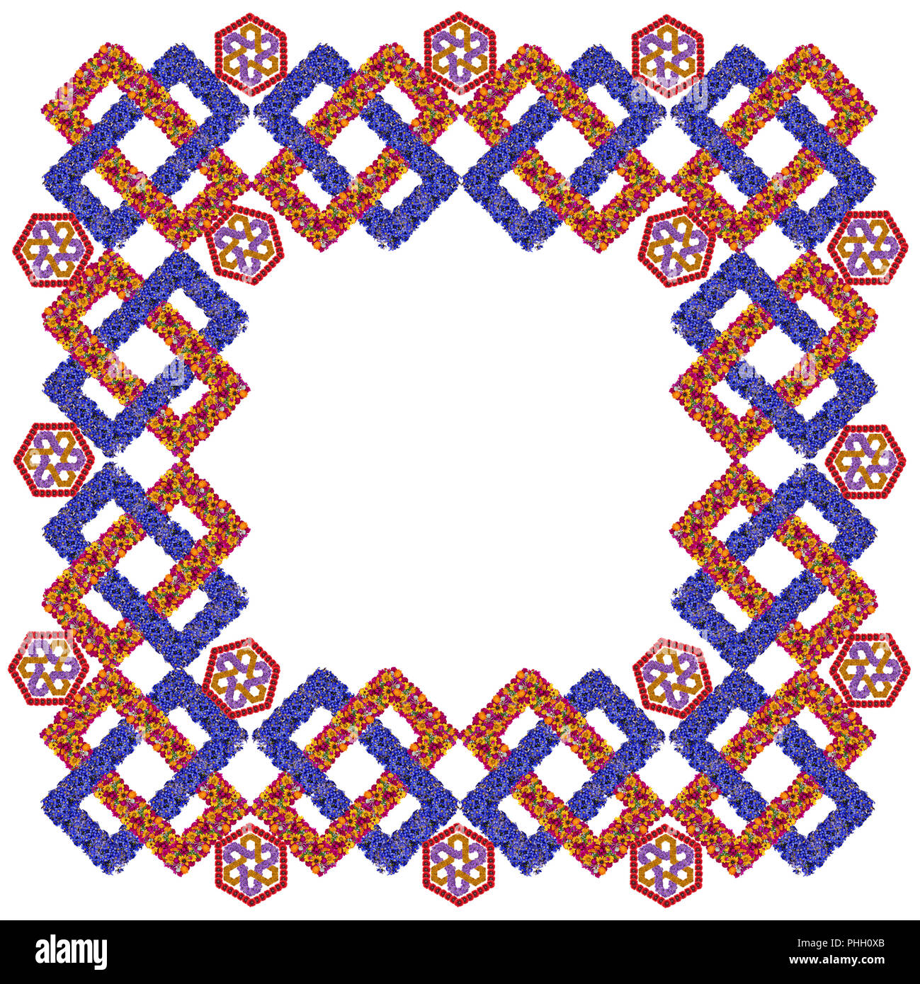 Modèle hexagonal cadre photo en mosaïque Banque D'Images