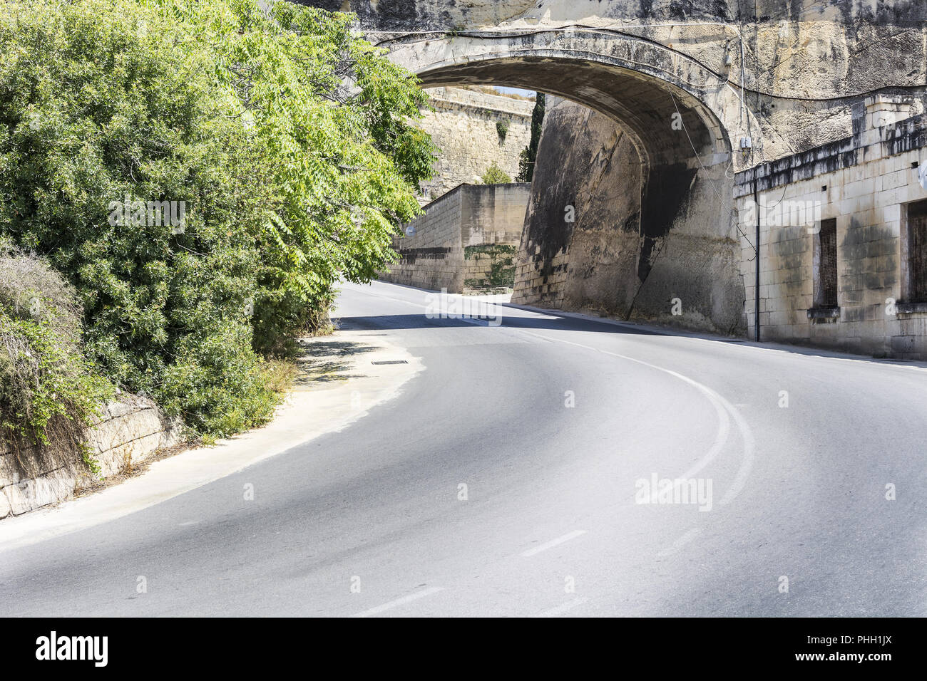 Arch dans la partie historique de La Valette Banque D'Images