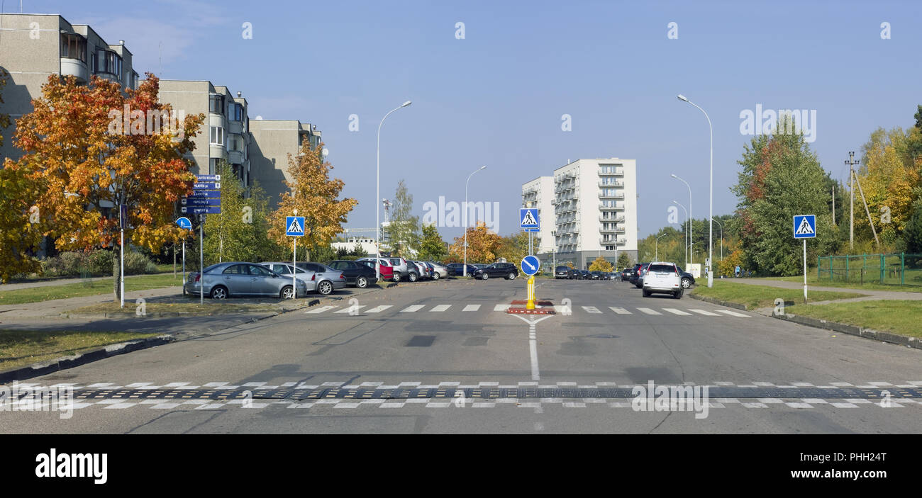Rue Ville automne déserte Banque D'Images