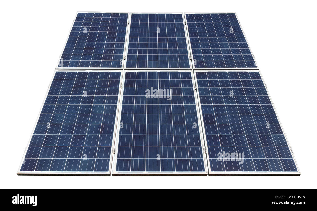 Fragment de véritable tendance stationnaire panneau solaire pour la production d'électricité Banque D'Images
