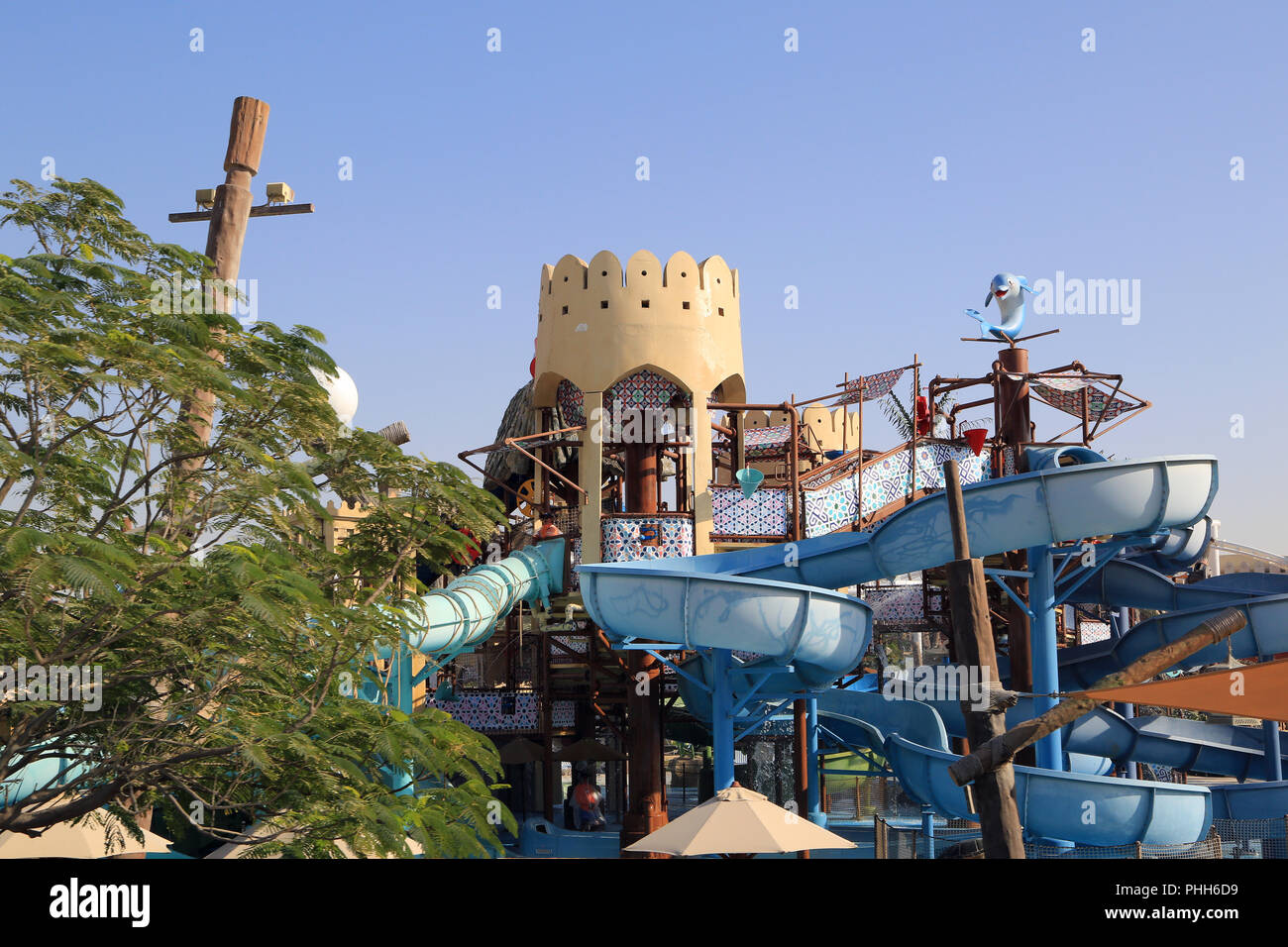 Abu Dhabi, Yas Waterworld waterpark Banque D'Images