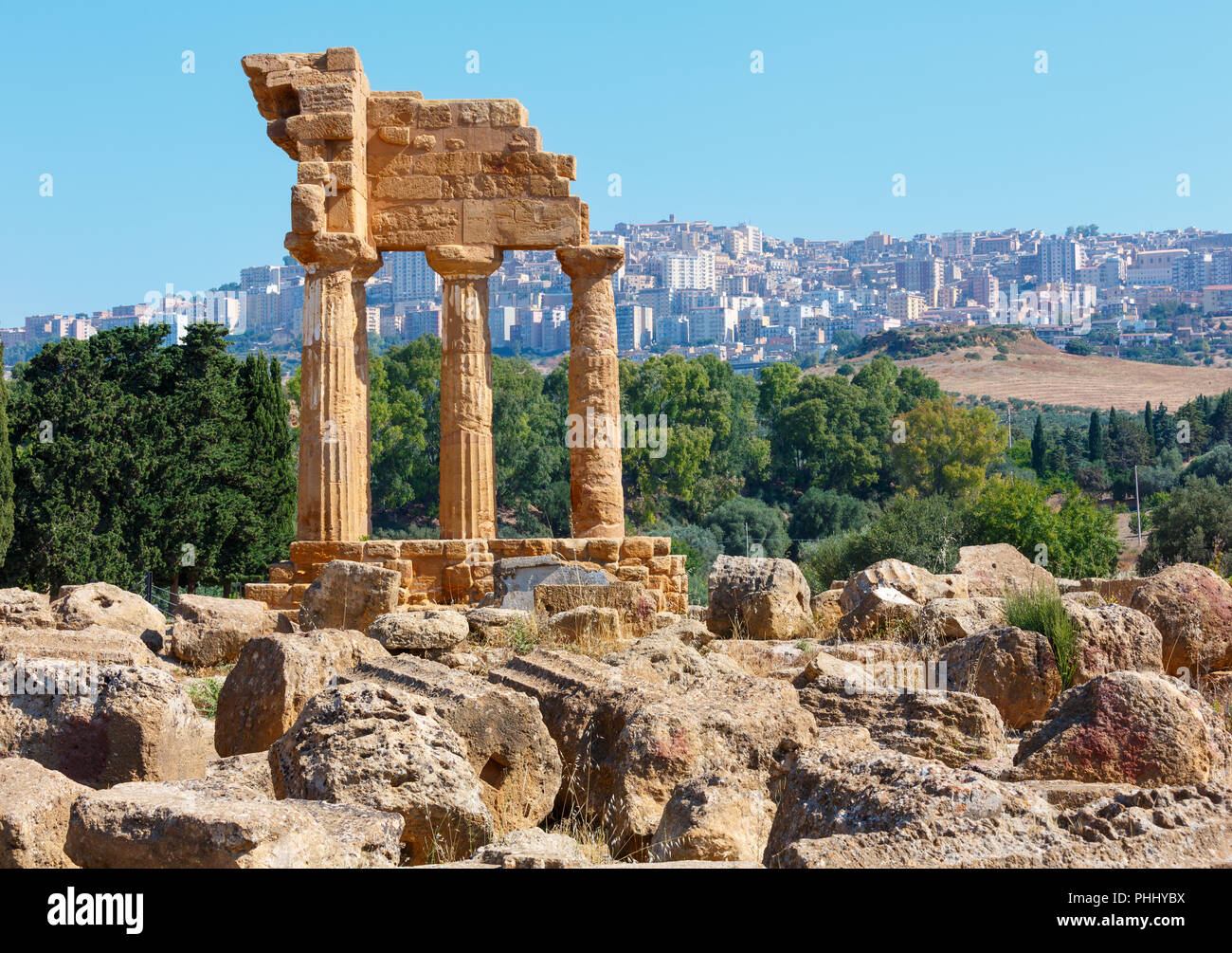 Vallée des Temples, Agrigente, Sicile, Italie Banque D'Images