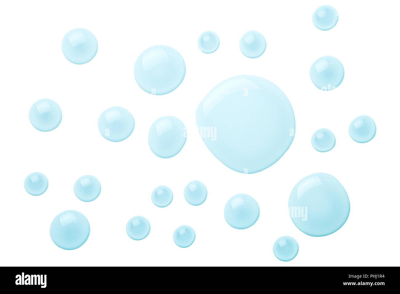 Gouttes d'eau isolé sur fond blanc Banque D'Images