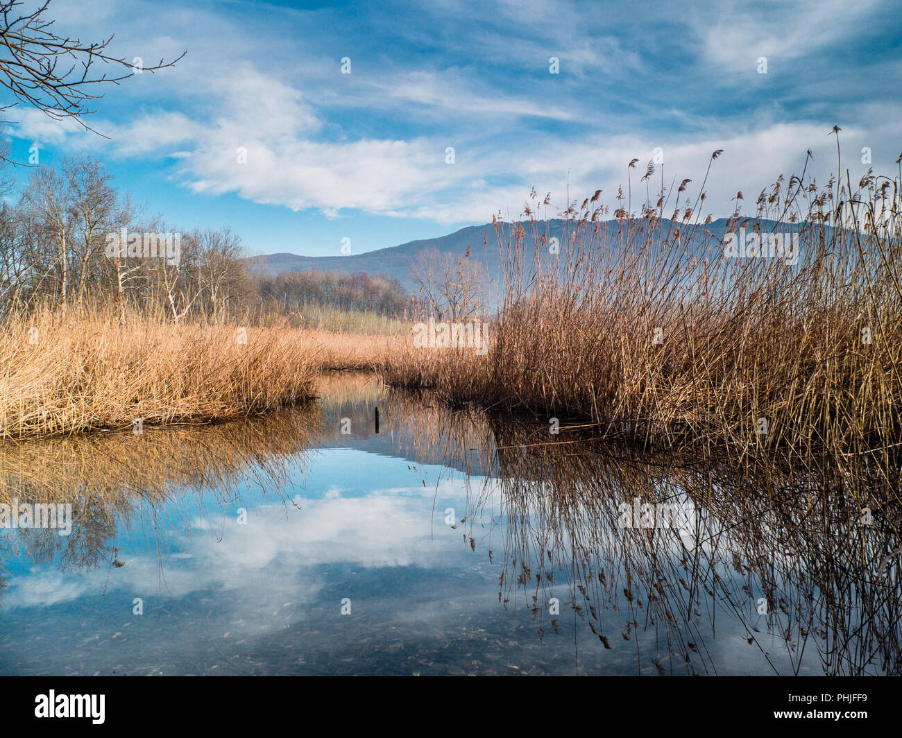 Paysage du Lac de Varèse, Lombardie, Italie Banque D'Images