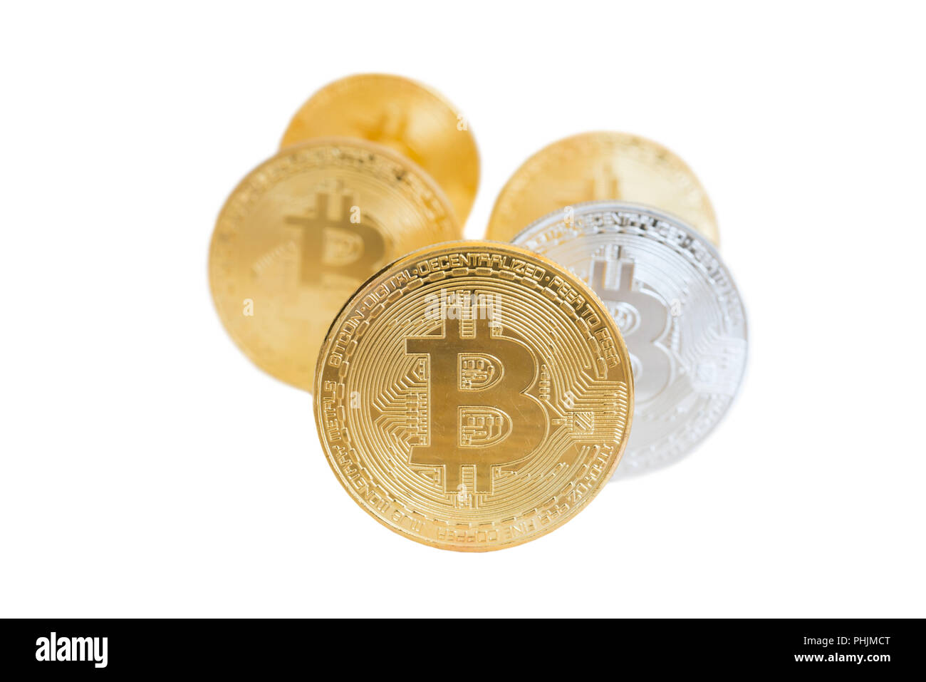 Pile de bitcoins d'or Banque D'Images