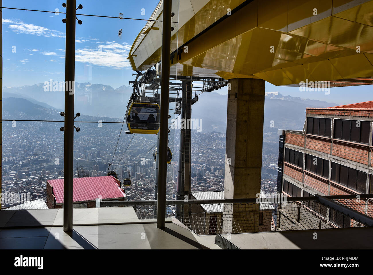 Mi Teleferico, le câble de transport public car system, à El Alto, La Paz, Bolivie Banque D'Images