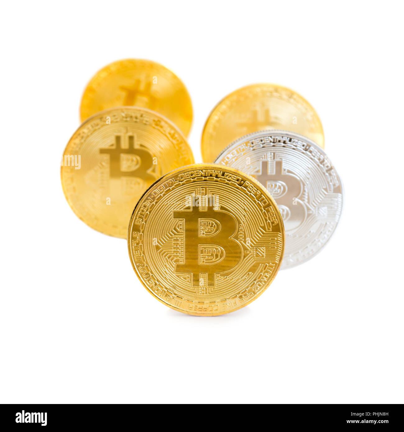 Pile de bitcoins d'or Banque D'Images