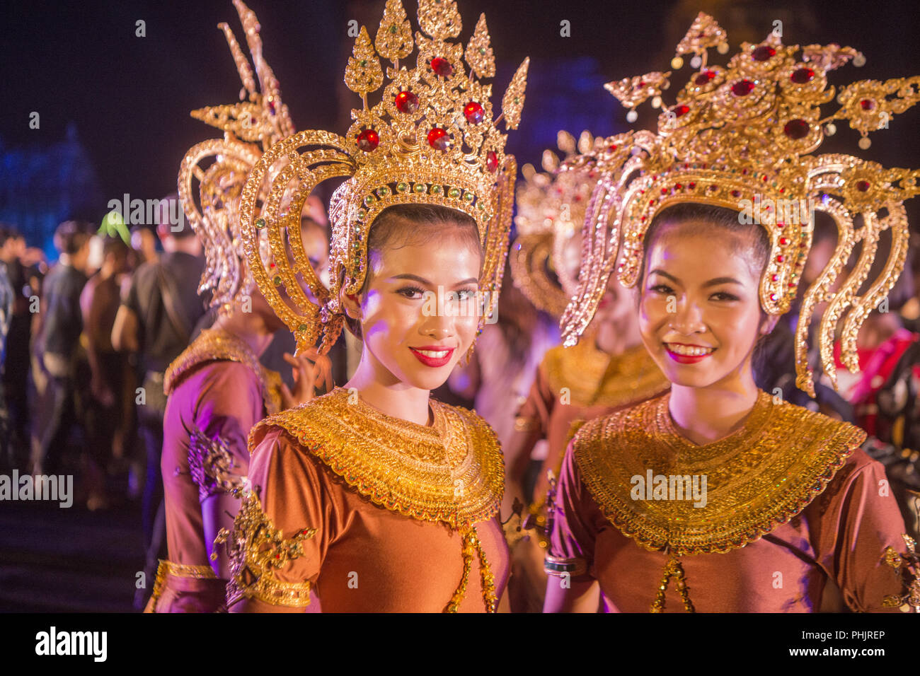 Thaïlande l'ISAN PHIMAI SPECTACLE SON ET LUMIÈRE Banque D'Images