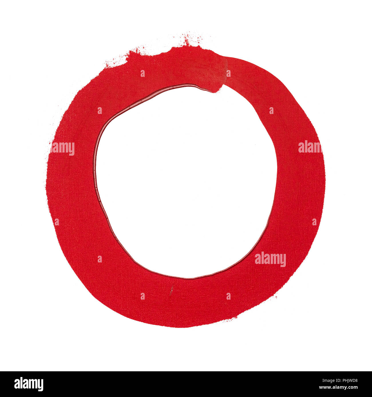 Un simple cercle peint rouge fond Banque D'Images