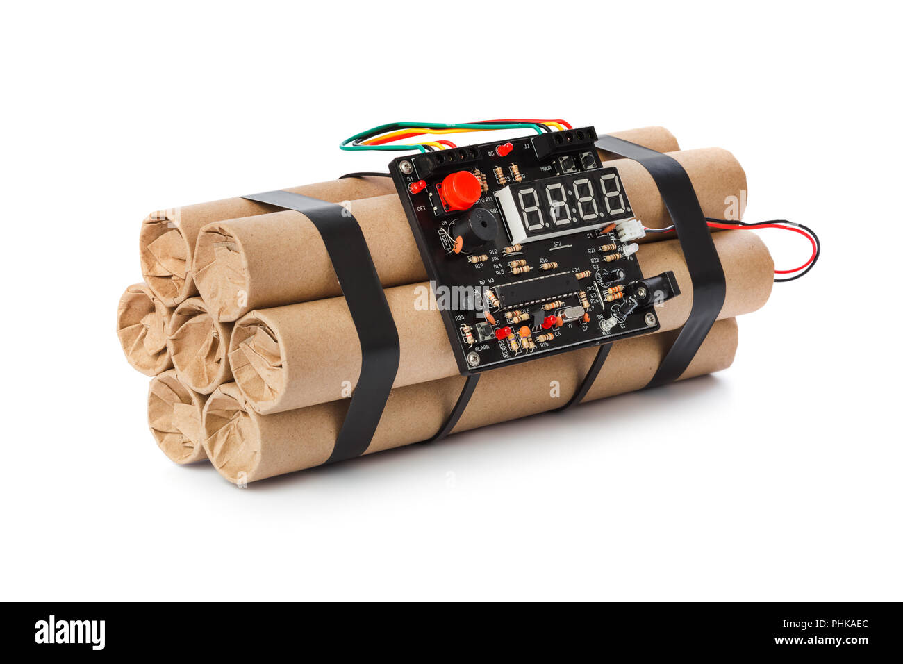 Bombe Dynamite avec minuterie Banque D'Images
