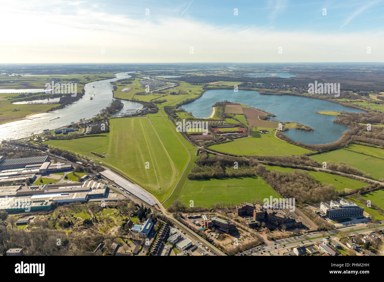 Wesel-Römerwardt, champ d'aviation de vol, l'aviation générale, à Wesel en NRW. Wesel, Rhénanie, ville hanséatique, Bas-rhin, Rhénanie du Nord-Westphalie, Ge Banque D'Images