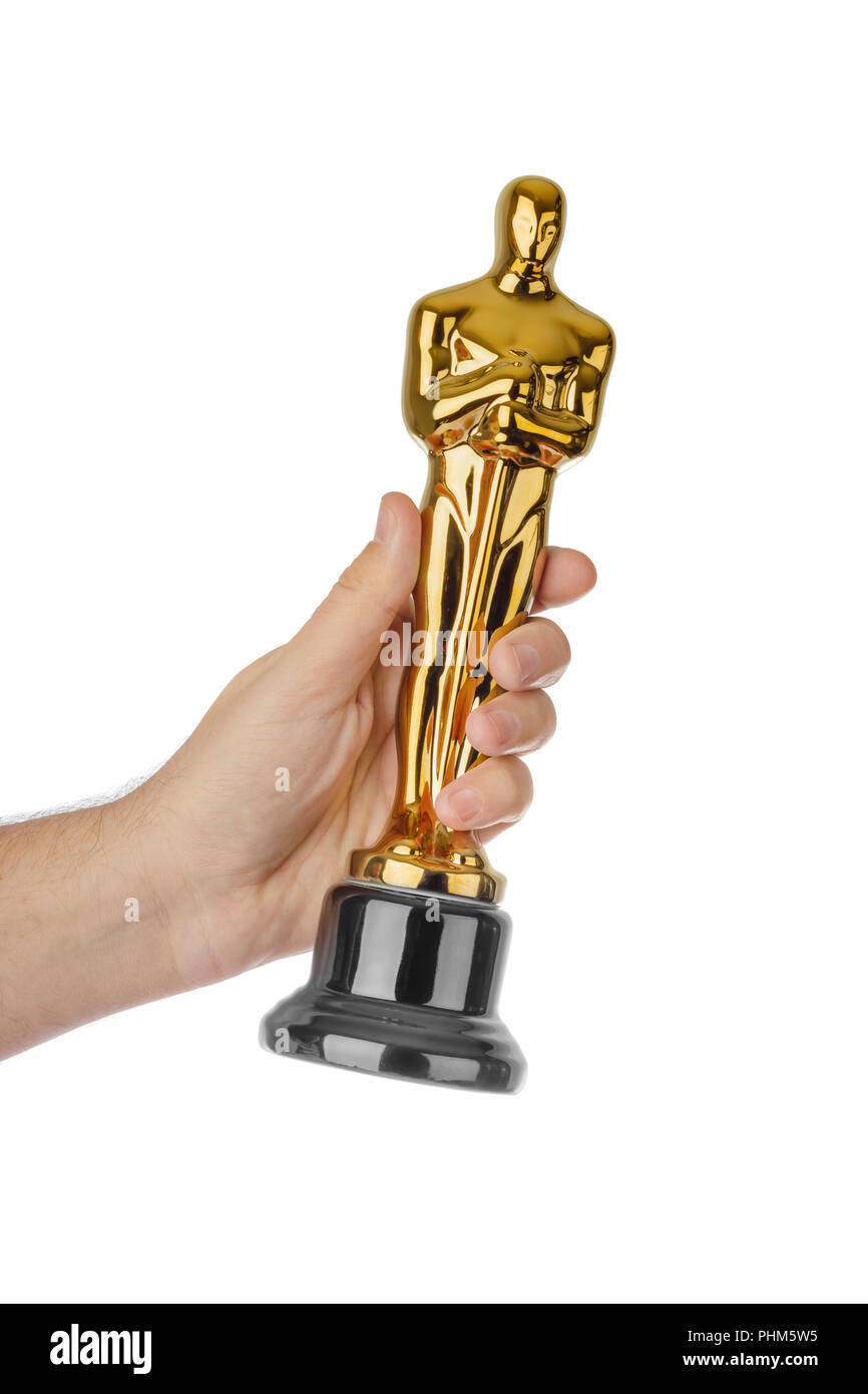 La main avec attribution de cérémonie des Oscars Banque D'Images