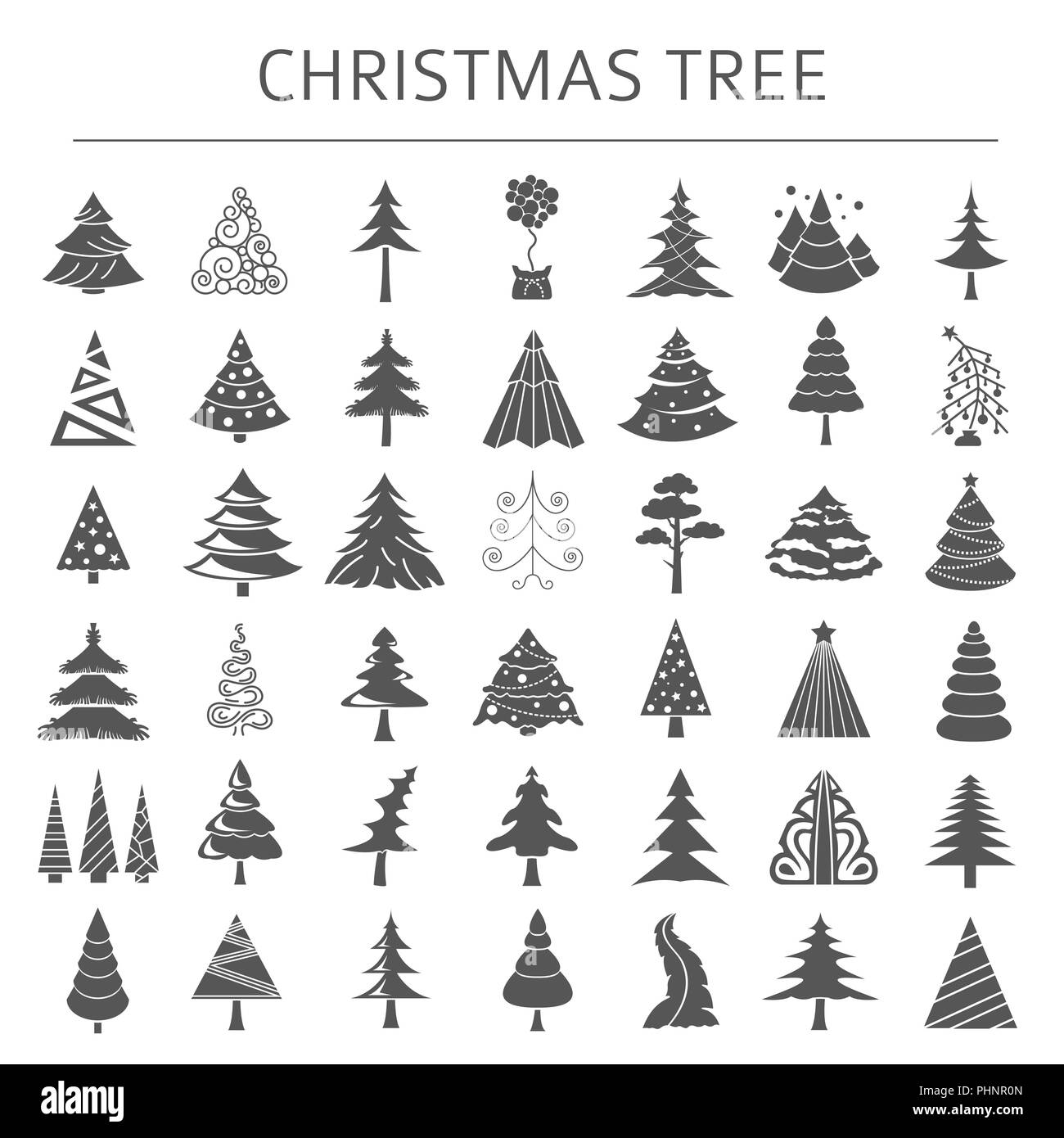 L'icône de l'arbre de Noël. Télévision design isolés monochrome. Nouvelle collection d'hiver de l'année. Vector illustration Illustration de Vecteur