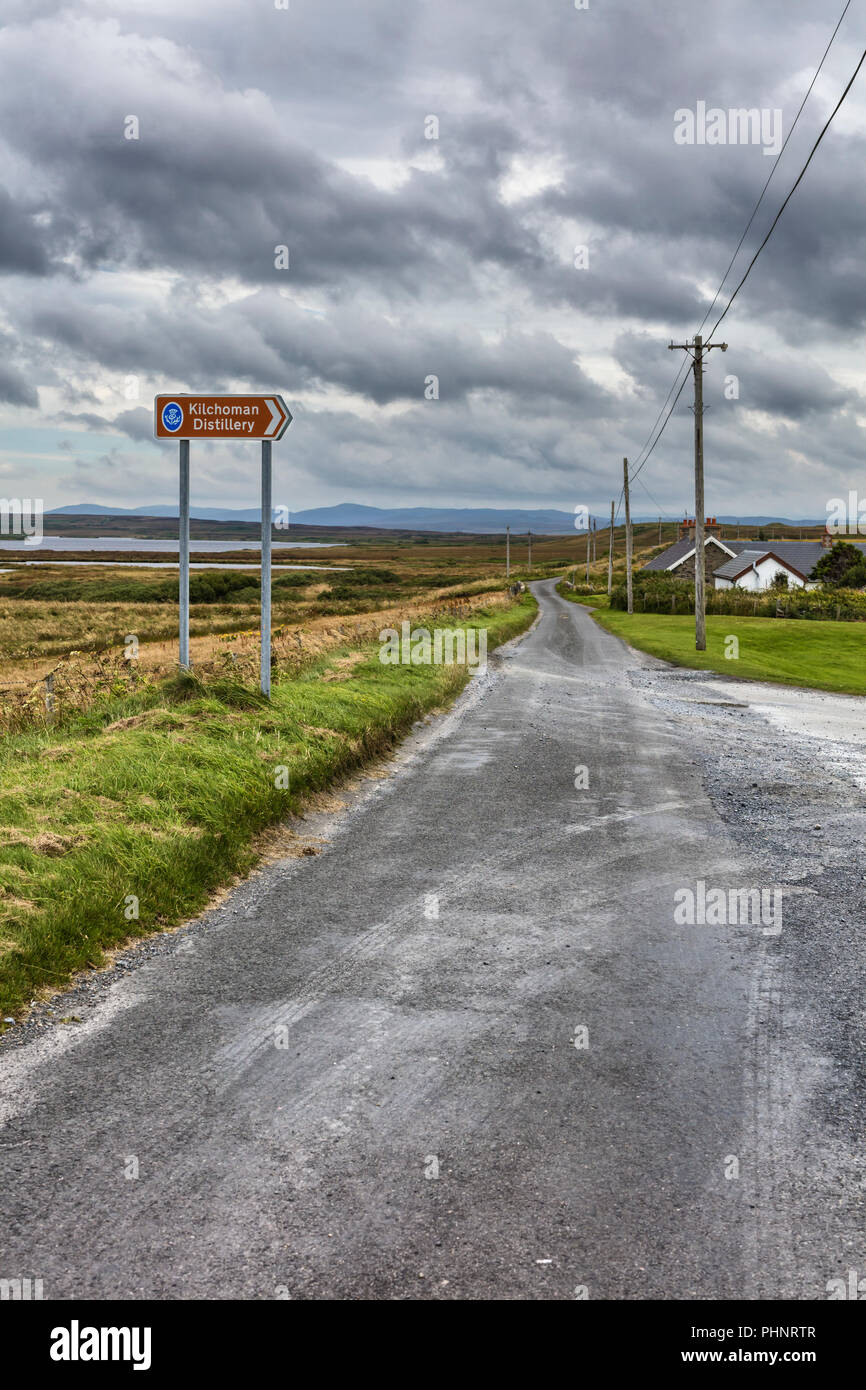 La distillerie Kilchoman sign, Islay, Hébrides intérieures, Argyll, Scotland, UK Banque D'Images