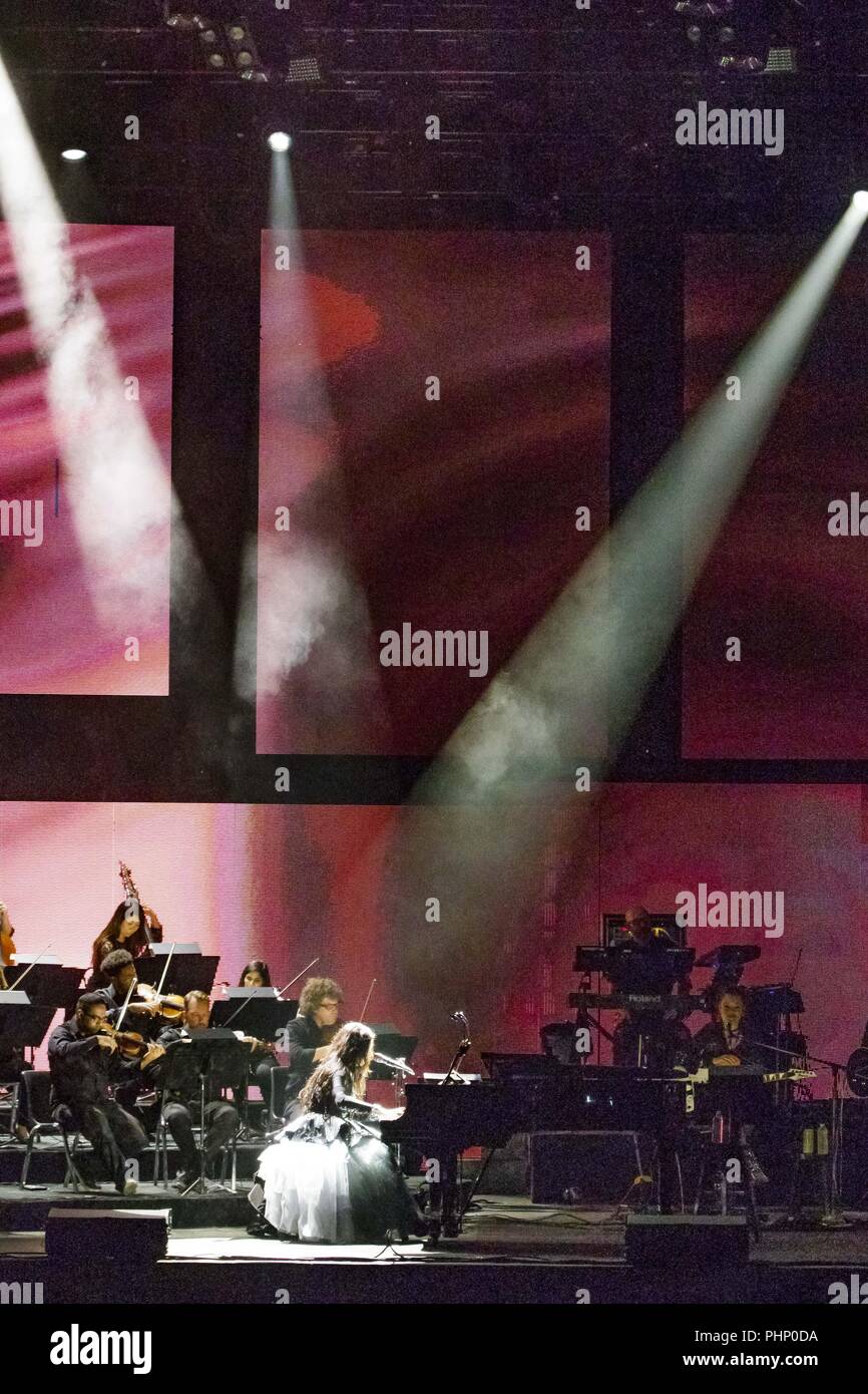 San Diego, Californie, USA. Août 31, 2018. Evanescence à l'Amphithéâtre de l'entreprise de matelas, à Chula Vista, Californie le 31 août 2018 Credit : Marissa Carter/ZUMA/Alamy Fil Live News Banque D'Images