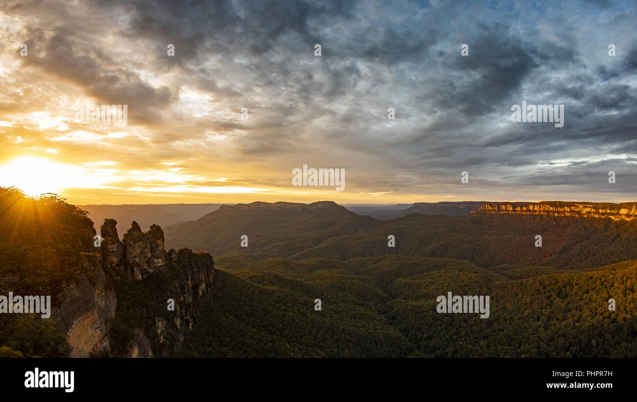 Trois Sœurs Blue Mountains Australie au lever du soleil Banque D'Images