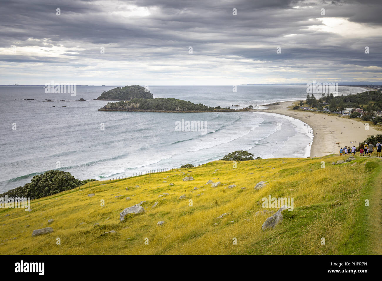 Bay of Plenty vue depuis le mont Maunganui Banque D'Images