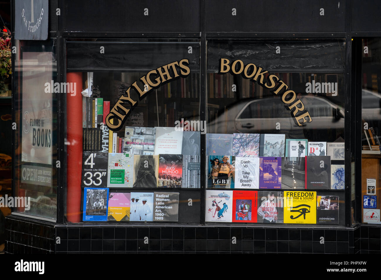 City Lights Books est une librairie indépendante-publisher Association à San Francisco, Californie. Banque D'Images
