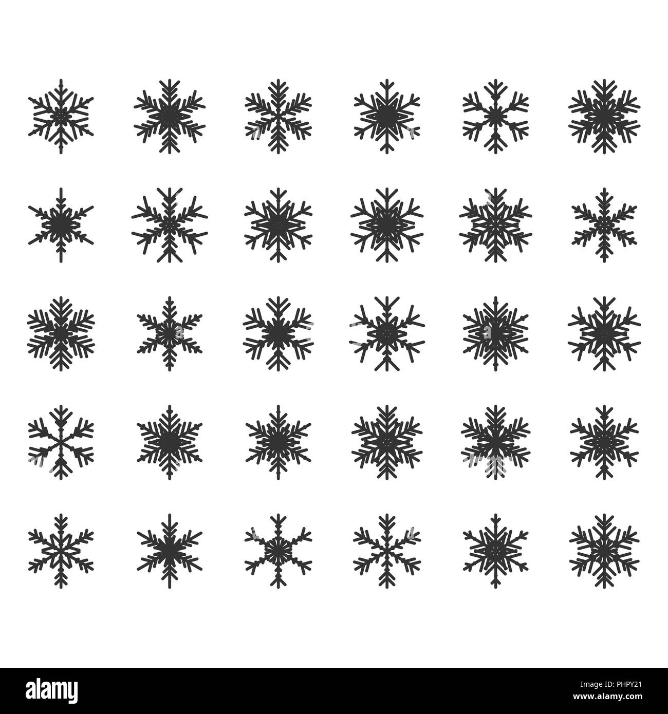 Définir l'icône flocon de télévision dans le style. Hiver flocon de neige sur fond d'illustration vectorielle, isolé. Les flocons de neige de noël ornement collection busi Illustration de Vecteur